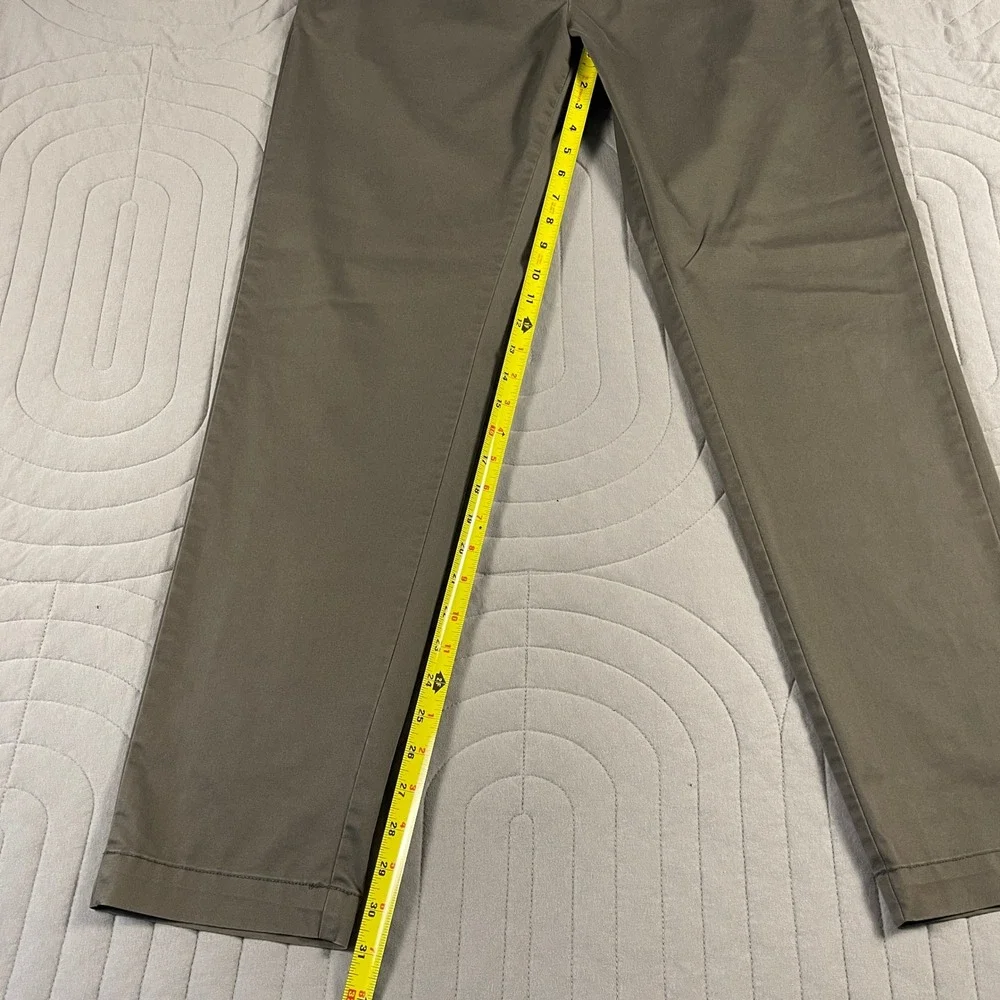Banana Republic Mens Slim Fit Chino Pants 34x32 Olive Khaki Stretch Cotton Blend